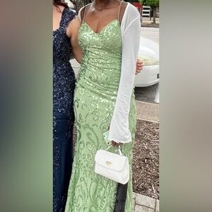 Green Sequin Gown